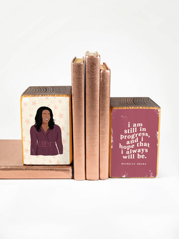 Michelle Obama Quote Bookend Set