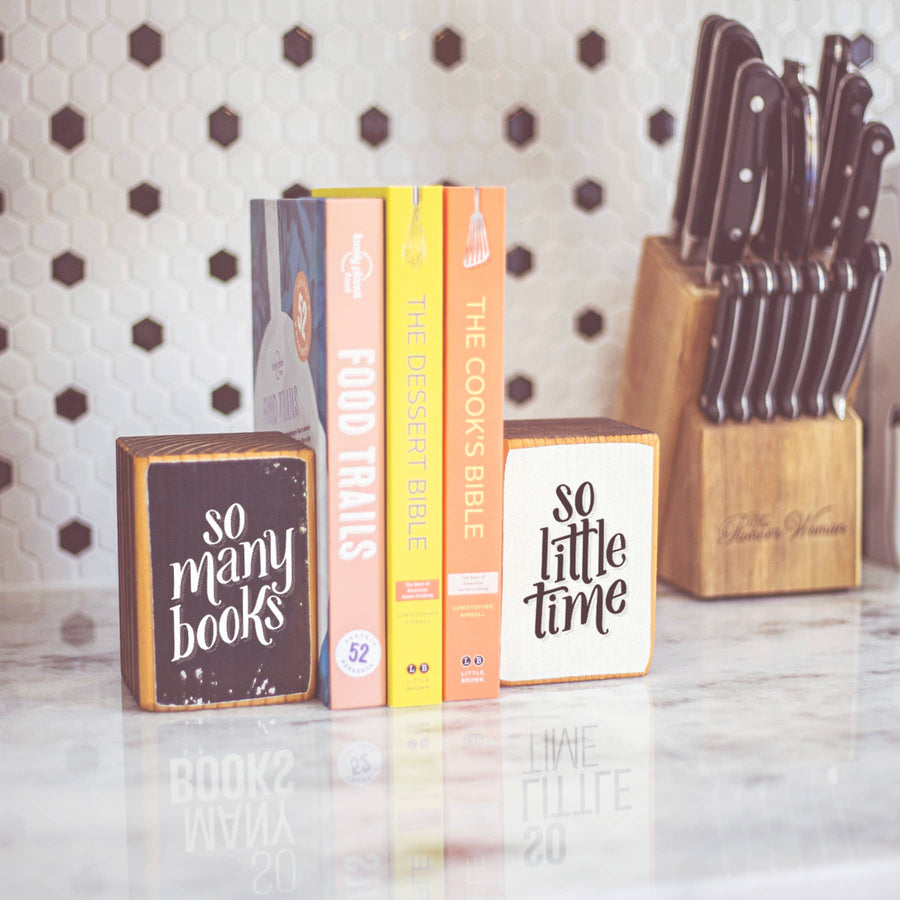 So Many Books, So Little Time Bookend Set